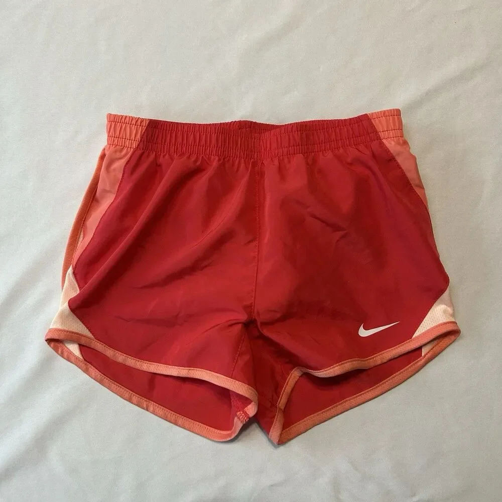Nike Dri-Fit Kids Girls Red Pink Mesh 100% Polyester Shorts M